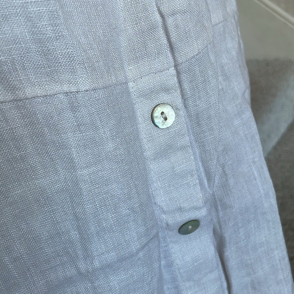 Terzo Millennio Women's White Cream Linen Tunic Top - Picture 10 of 13